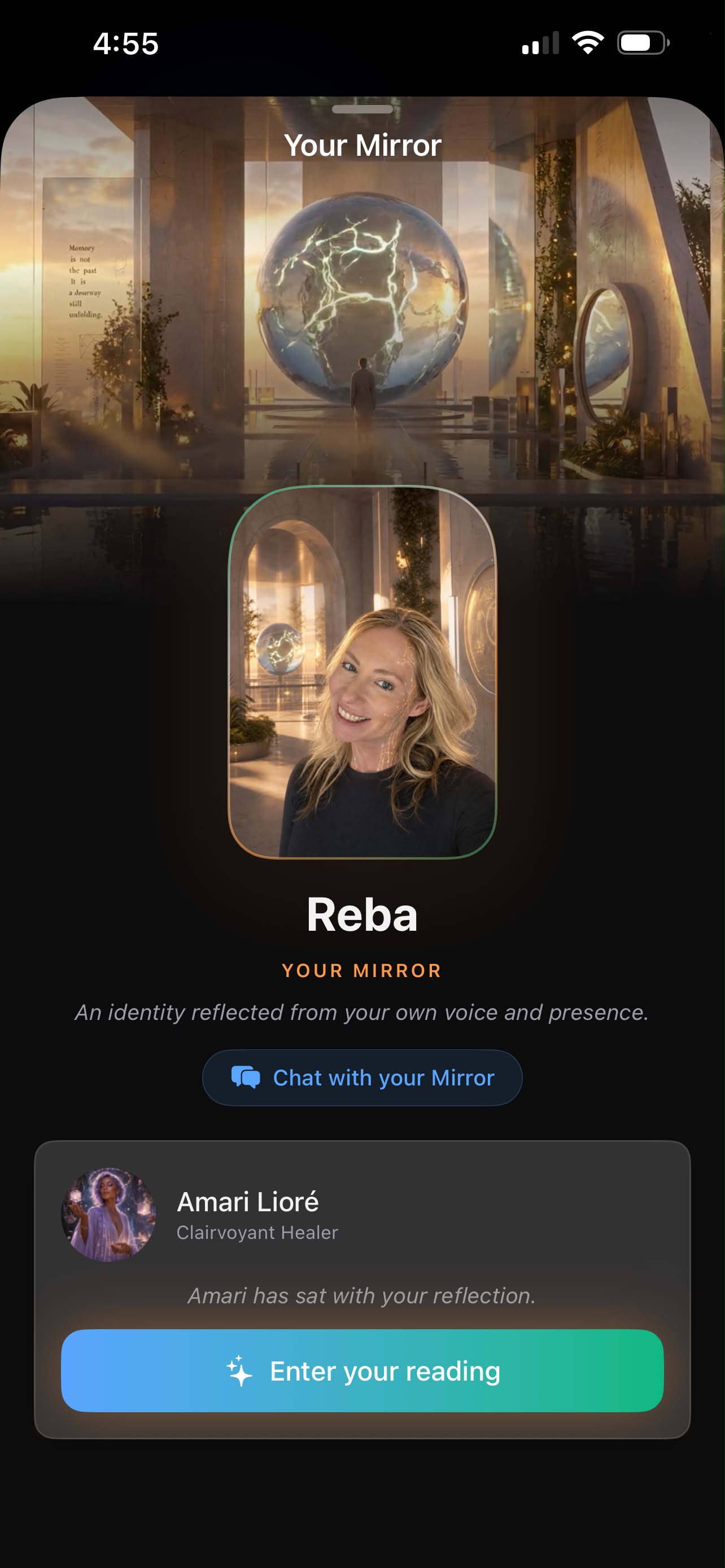 Your Mirror — an identity reflected from you, with a personal reading